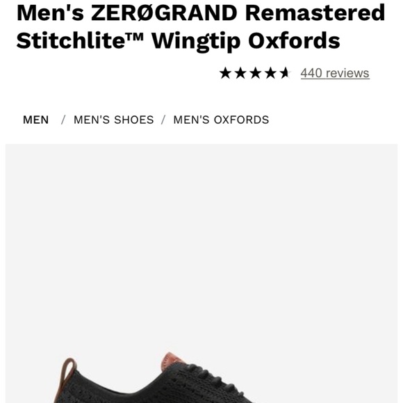 Men’s Cole Haan size 10.5 ZEROGRAND Remastered Stitchlite Wingtip Oxfords - Picture 9 of 16